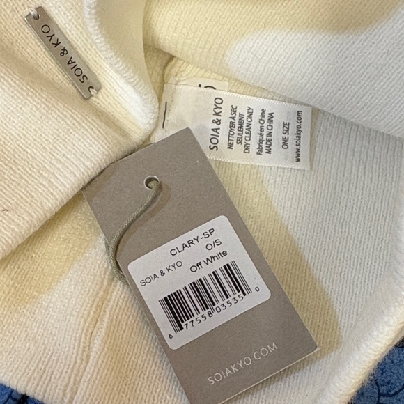 NWT Soia & Kyo Womens Hat Beanie Ivory Cream Knit One Size - Picture 7 of 9